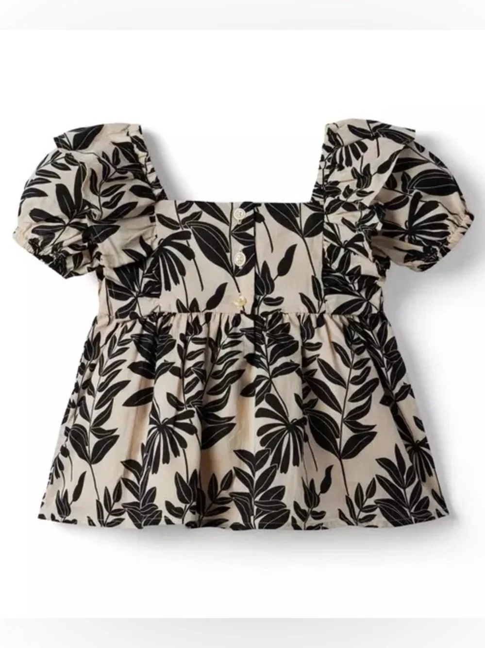 NWOT Janie and Jack Palm Floral Puff Sleeve Top